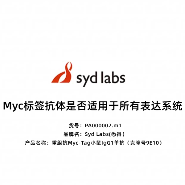 Syd Labs PA000002.m1 重组抗Myc-Tag小鼠IgG1单抗(克隆号9E10)
